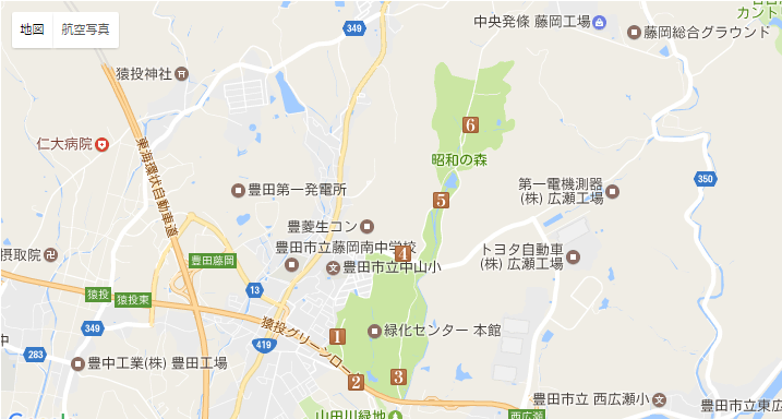 昭和の森駐車場マップ