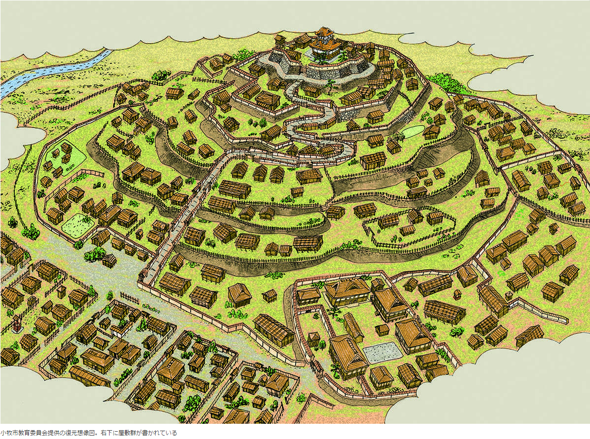 小牧山-小牧市教育委員会提供の復元想像図