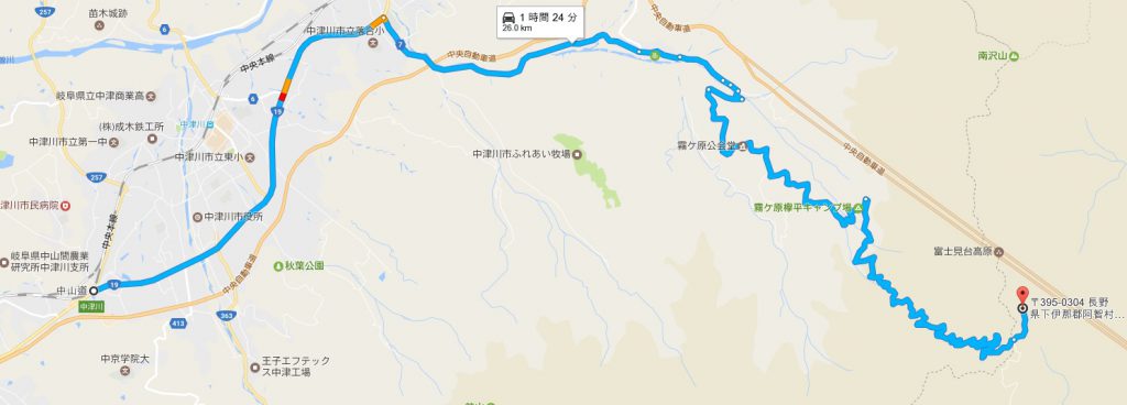 萬岳荘ドライブマップ